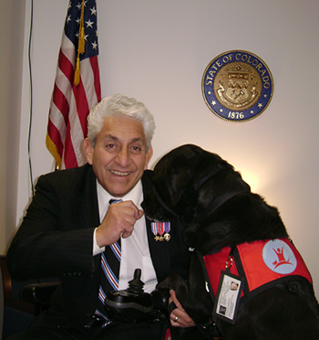 Vietnam Veteran Arthur Guerrero and his service dog Sierra.